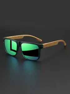 Fashionable Uv400 Sunglasses with Sporty Style, Trendy Wooden Texture Frame Legs, Unisex Eyewear for All Seasons
