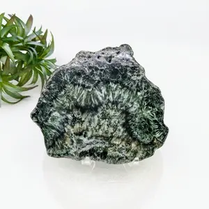 Seraphinite Slab Lv7602 3.5 Inch Green White Crystal