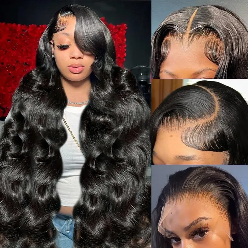 GK Body Wave Lace Front Wigs Human Hair Real Human Wig 13x6 Lace Front Wigs Human Hair Pre Plucked Tangle-Free Natural Black for Women #SoHoChic #TikTokShopBackToSchool