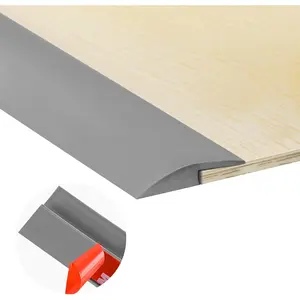 10Ft Carpet Floor Transition Strip, Self Adhesive Edging Trim, Floor Divider Strip, PVC Threshold Cover for Doorway with Height Less Than 5mm - Gray