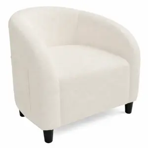[FLASH SALE] Garvee Accent Barrel Chair Boucle Club Chair with Sherpa Upholstery, Ergonomic Support, Durable Plastic Legs, Easy Assembly, for Living Room Bedroom