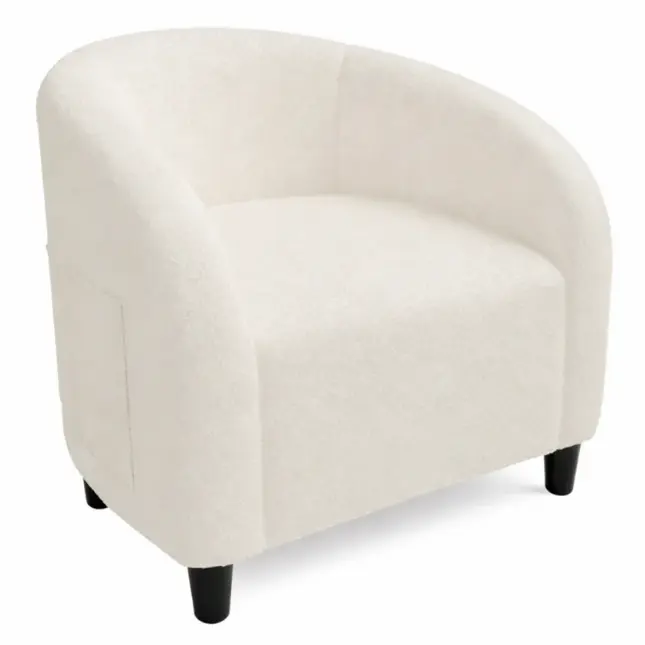 [FLASH SALE] Garvee Accent Barrel Chair Boucle Club Chair with Sherpa Upholstery, Ergonomic Support, Durable Plastic Legs, Easy Assembly, for Living Room Bedroom