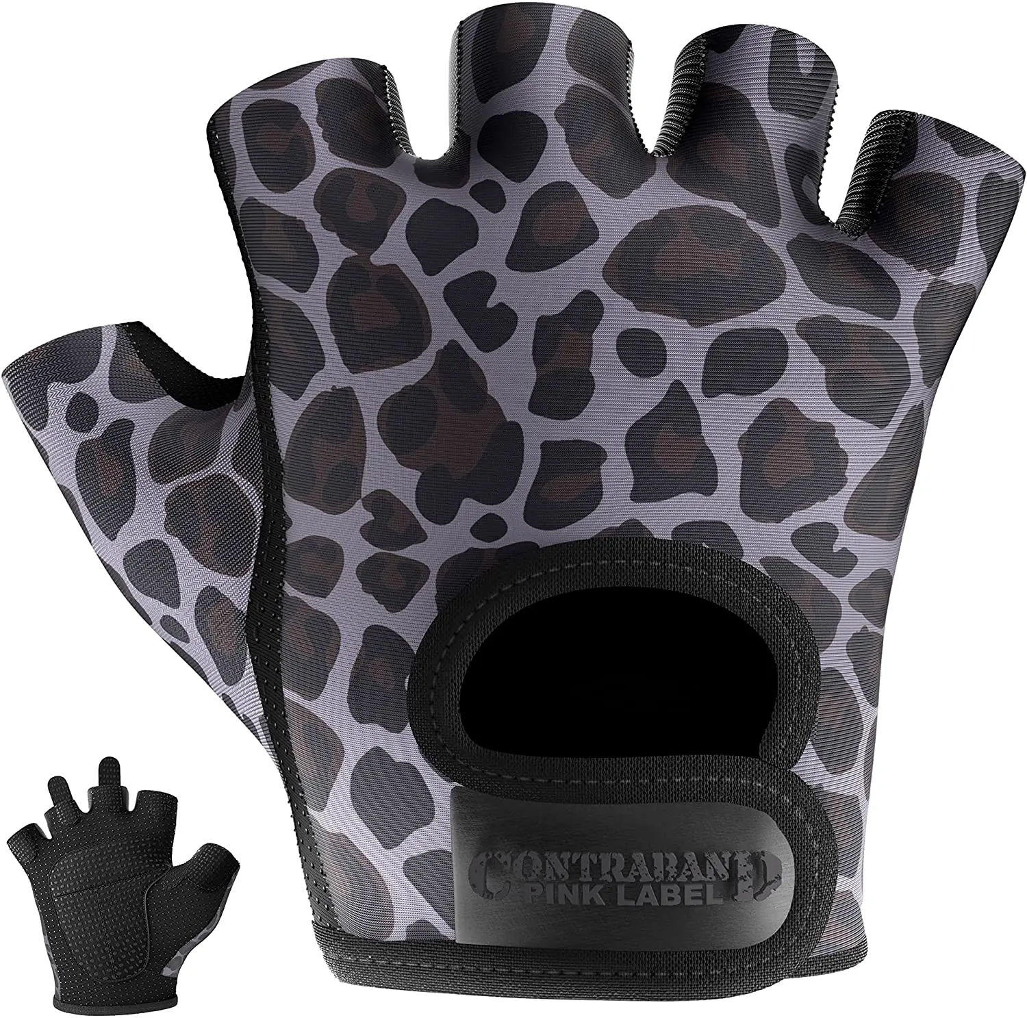 Contraband Pink Label 5297 Women's Design Series Breathable Nonslip Lightweight Leopard Print Lifting Work Gloves (Pair) for Paddle Boarding, Rowing, Weight Lifting, Yoga, Sailing, Weight Lifting Gloves