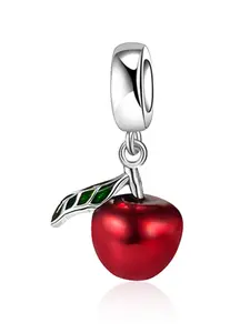 High-Quality Silver-Plated Apple Pendant, DIY Jewelry Making Kit, Unique Minimalist Design, Perfect for Bracelets and Necklaces