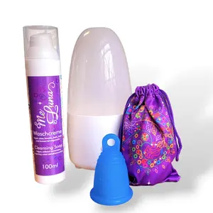 BLUE Menstrual Cup Beginner Kit with Steam Sanitizer MeLuna