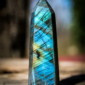 Flashy Blue Labradorite Crystal Towers with Blue/Orange Flash crystal tower