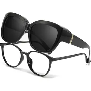 Polarized Fit Over Glasses Sunglasses Women, Oversized Square Sun Glasses UV400 Protection Shades LS4205