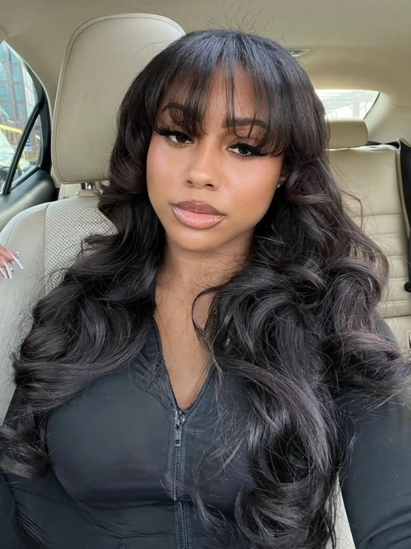 20 Inch Body Wave Human Hair Wig with Bangs Glueless Machine Made Amazon.com : Wiggins Hair Body Wave Wigs With Bangs Human  main image 2