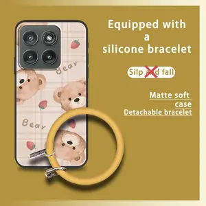 Soft Case Back Cover Phone Case For MOTO Edge 5G 2025 Cartoon Dirt-resistant Waterproof Funny Youth Solid Color Cute Personality Creative Ring Protective Anti-knock Bracelet