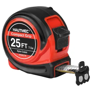 Tape Measure 25ft with 1/8 Fractional Markings Dual Metric/with Hook Measuring Tape for Construction, Woodworking,Carpentry & DIY HT0282-TM