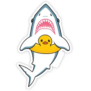 Shark Rubber Duck Floatie Sticker