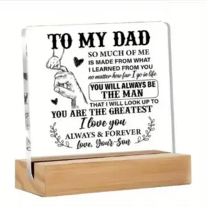 Fashion Style Father's Day Gift Acrylic Standing Plaque Customizable, Perfect Craft Gift for Dad, Unique Decoration for Special Occasions