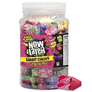 Now and Later Giant Chewy Original Mix Candy, Mixed Fruit Chew Candy, 38 Ounce Tub