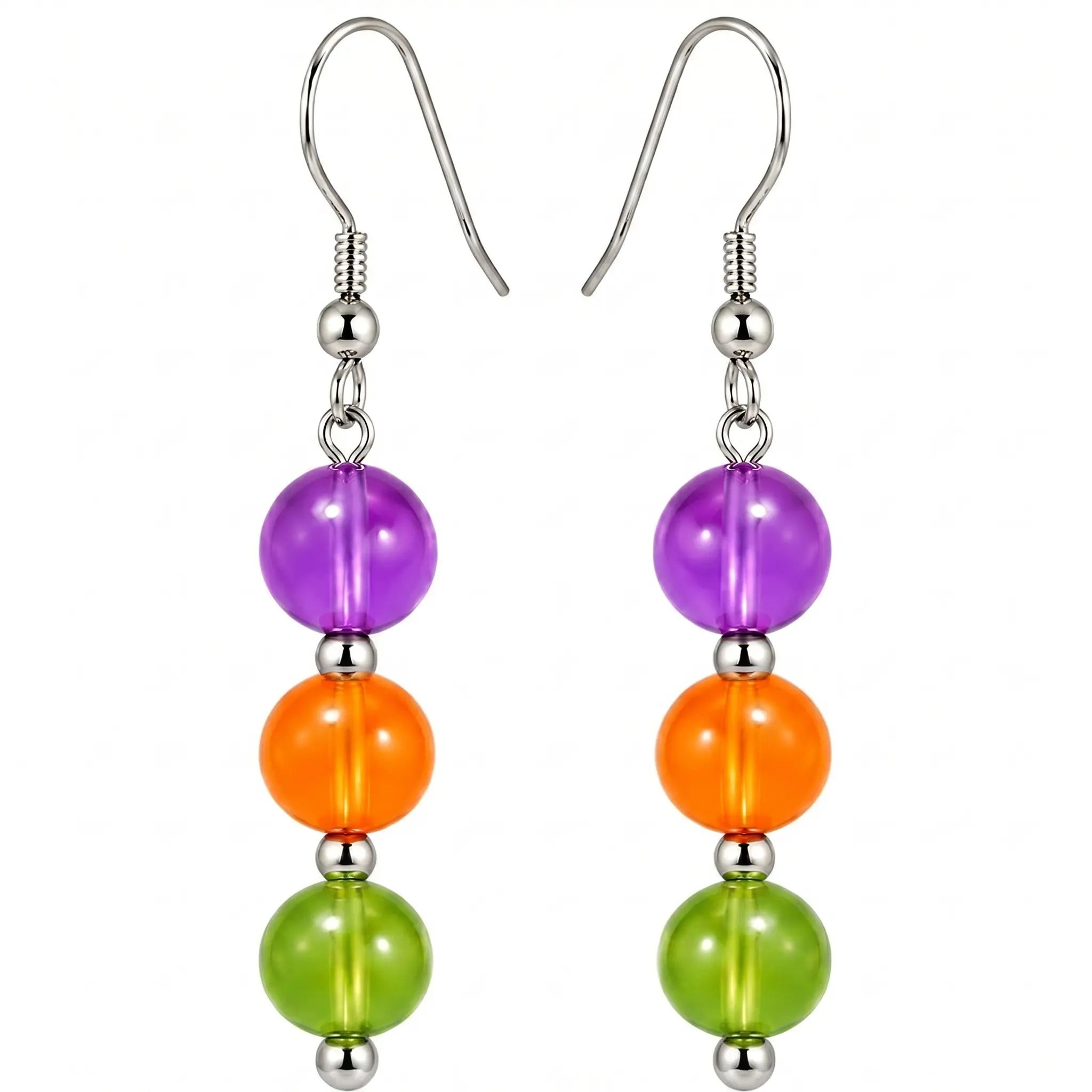 UV Reactive Rainbow Drop Earrings for Women, Color Changing Beaded Earrings, Waterproof Stainless Steel Summer Jewelry, Trendy Colorful Earrings for Party, Beach & Daily Wear