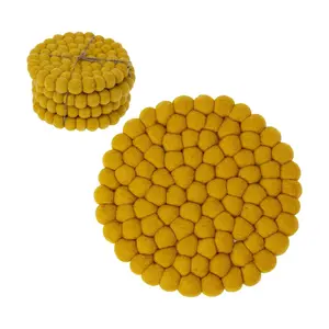 Global Crafts Handcrafted Felt Coaster Set & Trivet