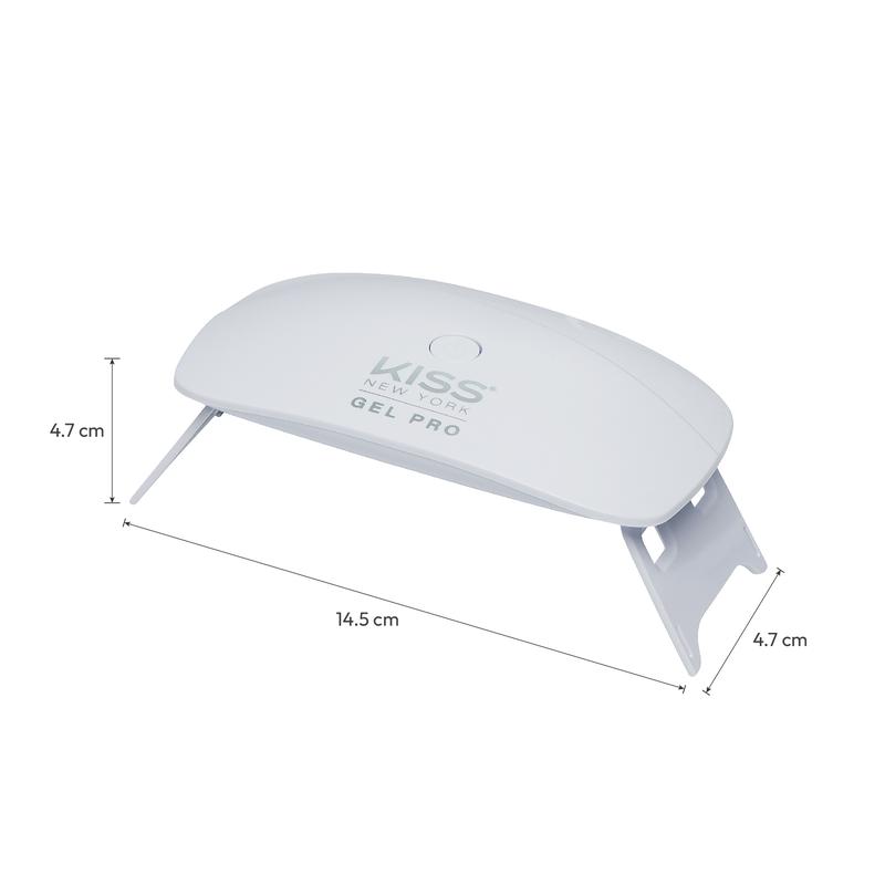 KISS NEW YORK Gel Pro UV LED Portable Nail Lamp with Auto-Shutoff, 1.5 Meter Flat-Type USB-C Cable, Lightweight Design for Gel Nail Art, DIY Use