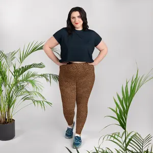 Leopard Pattern All-Over Print Plus Size Leggings
