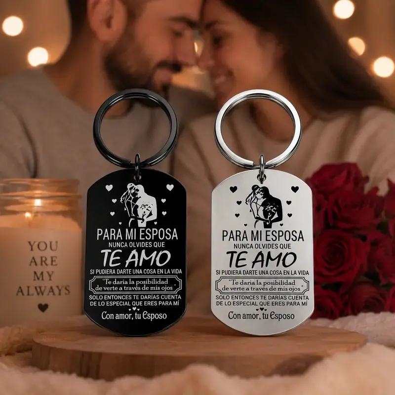 To My Wife Forever Love Keychain, Stainless Steel Keyring,Romantic Husband Gift for Wife, Stainless Steel Love Keepsake Keychain, Anniversary Birthday Gift for Her