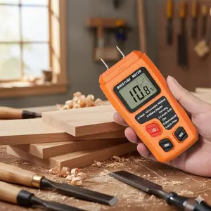 Professional Wood Moisture Meter - Waterproof Durable Handheld Humidity Tester Detector with LCD Backlight, Portable Digital Hygrometer for Woodworking, Building Inspection, Leak Detection & DIY Projects