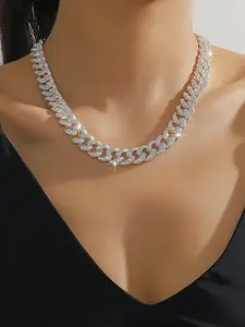 Women's Elegant Exquisite Trendy Cuban Chain Necklace, Fashionable Jewelry for Party, Daily Clothing Decor, Trendy All-match & Exquisite Jewelry for Gift