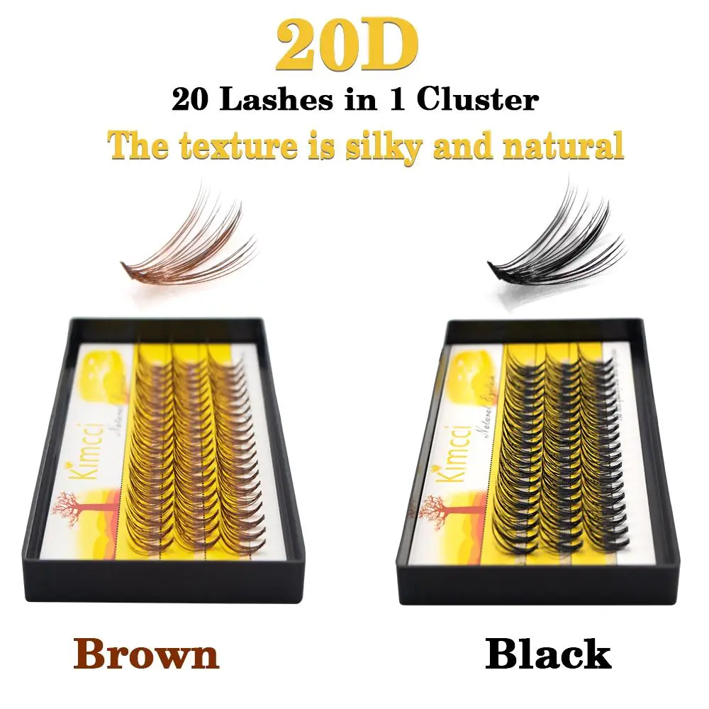 Super Bundles 3D Mink Individual Eyelash Extension False 20D BROWN / BLACK Volume Cluster Lashes Natural Faux Makeup Eyelashes 2026 New