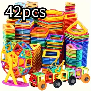 42 Pcs DIY Magnetic Building Block Toys, Large Stem Toy Kit, Educational Gift for Kids, Perfect for Birthday, Christmas, New Year, Creative Magnetic Blocks