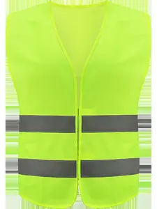 Reflective Safety Vest Custom LOGO TEXT High Visibility Work Vest Construction Work Uniforms Engineer Safety Vest   High Brightness Strip Unisex Vest Breathable Workwear Multi Pocket Protective Clothing Safety For Night Running Bike Factory