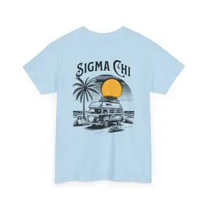 Sigma Chi Fraternity Beach Heavy Cotton Tee digital print y2k t-shirts Menswear Top