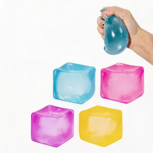 Cube Ice Shape Squishy Ball | Jelly Texture Pull & Squish - Non-Toxic Stress Relief Toy for Kids/Adults