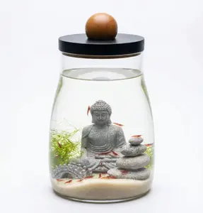 Zen Self sustainable Ecosystem with LED Light (30 Opae ʻUla)