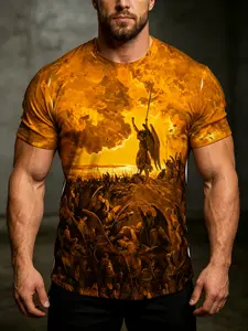 Gustave Dore - "Paradise Lost 3 Gold" (1857) Mens T-Shirt