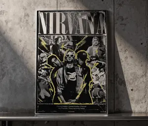 Nirvana Band Music Poster | HD Waterproof Wall Art | Iconic Rock Album Design | Durable Print | Trendy Room Decoration, Easy-to-Apply Gift