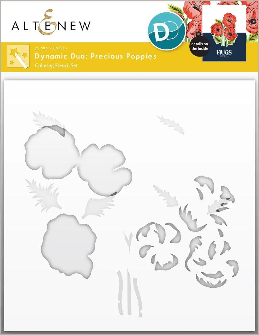 Dynamic Duo: Precious Poppies Stencil Set (2 in 1)