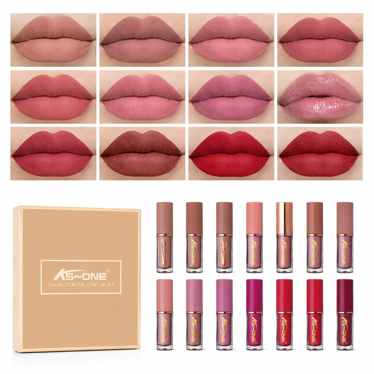 12 Piece Liquid Lipstick Set, Moisturizing Long-Lasting Cosmetic with a Matte Pearlescent Finish, 2.5ml Lip Makeup Gift for Women, 12-Color/Set, Moisturizes, All Skin