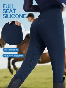 Women's Equestrian Pants, High-Waisted Stretchy Quick-Dry Breathable, Side Pockets Non-Slip Silicone, Summer Autumn Winter Riding Gear