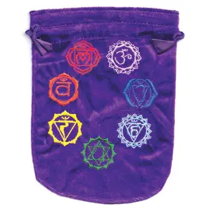 6"x 8" 7 Chakra Purple velveteen bag