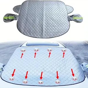 Car Magnetic Windshield Snow Cover Car Sun Visor 4 Layers Waterproof Windproof Protection for SUV Truck Sedan Van Snow Ice Sun Frost Defense with 9 Strong Magnets and Universal Size Durable Sun Shade Uv Protective Sunshade