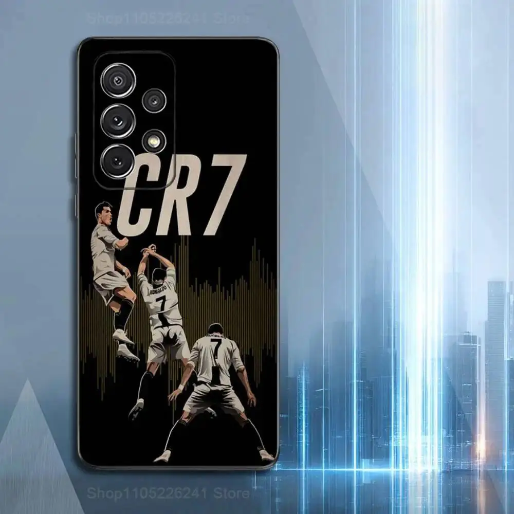CR7 Ronaldo Design Soft Silicone Black Phone Case for Samsung S9,S10,S20,S21,S22,S23,S24,S25,Ultra,FE,Plus,Lite - Durable Protection Smartphone Casing, Mobile Device Accessories, Z3 Compatible Cover