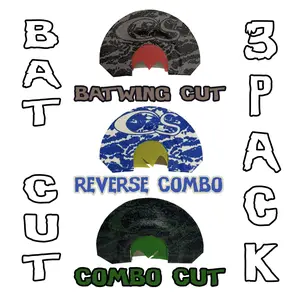 Bat Cut 3 Pack of Turkey Hunting Diaphragm Mouth Calls
