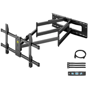 FORGING MOUNT Heavy Duty Full Motion TV Wall Mount with 43" Long Arm for 65-120 inch TVs, 220lbs Capacity, 180° Swivel, 12° Tilt, 16-24" Studs Installation, Sturdy Construction