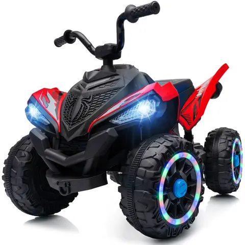 Hikiddo 24/12V Spider Kids ATV 4 Wheeler with LED Light 2*200W Motor, Ride on toy for Boys Girls