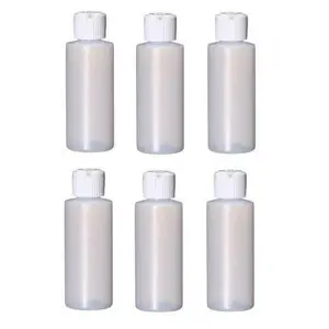 2oz Travel Size Plastic Empty Bottles/Containers With Flip Cap - Set of 6 - 2 Ounce