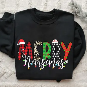 Merry Nursemas Shirt – Cute Christmas Nurse Shirt for Women, Funny Holiday Nursing Tee