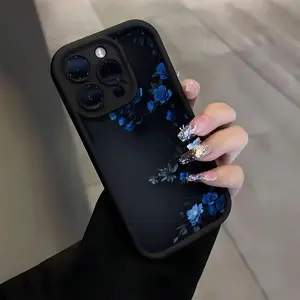 Vintage Flower Pattern Phone Case, Shockproof Anti-slip Soft TPU Phone Protective Cover, Phone Accessories Compatible with iPhone 11 12 13 14 15 16 Pro Max 14 15 16 17 Plus