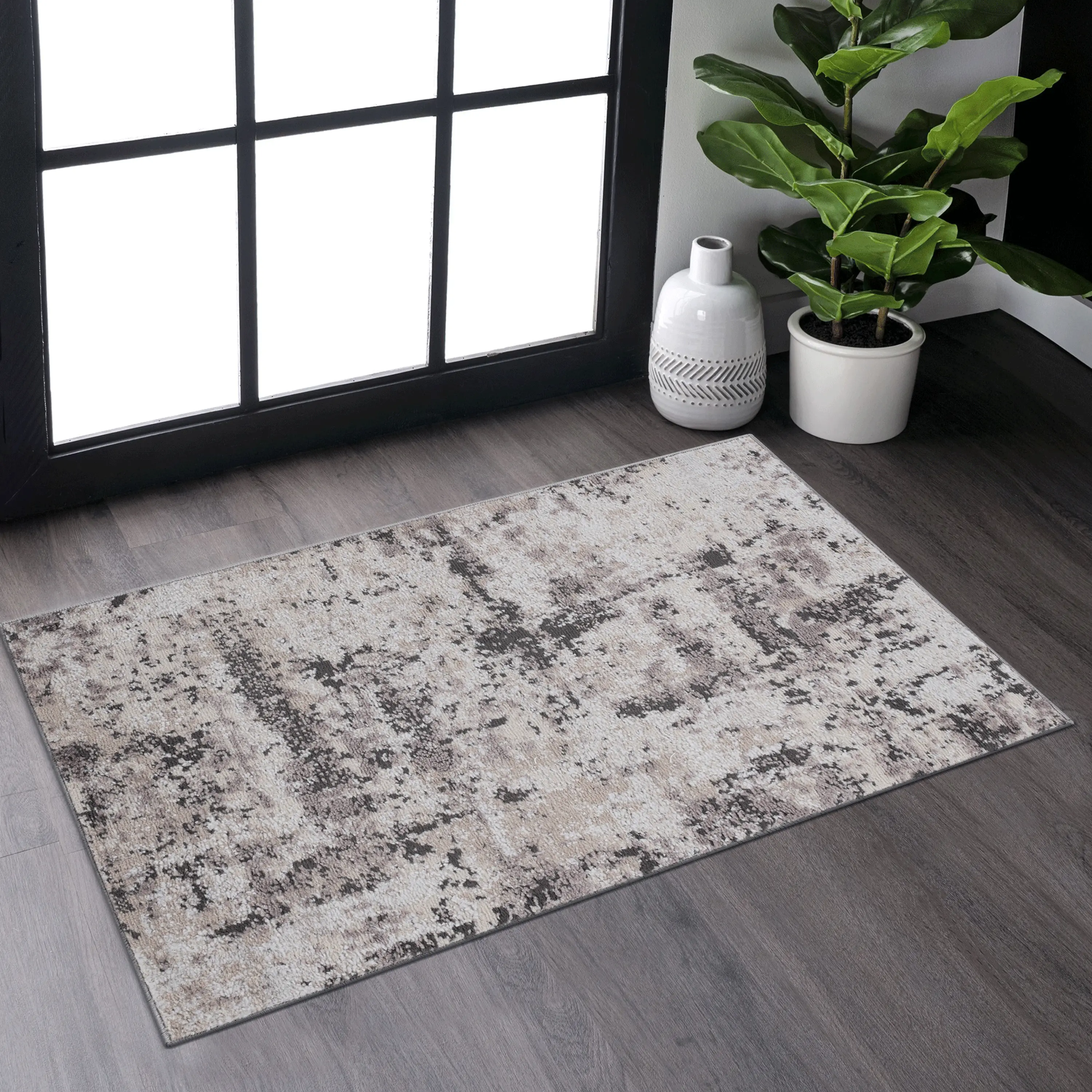 YYDS NAAR PAYAS Collection Traditional Indoor Area Rug, 2x3 Cream-Brown, Non-Shedding, Stain-Resistant, Durable, Stylish for Living Room, Home Office, Available in Multiple Sizes