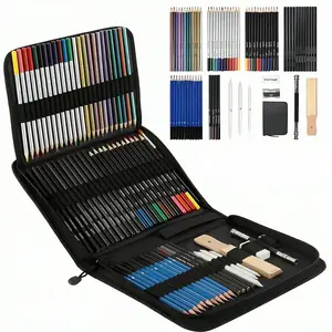 Professional Drawing Kit Sketching Colored Pencils Set, 72pcs/set Including Charcoal Pencil, Sketch Pencil, Sharpener, Eraser, Storage Bag, and More