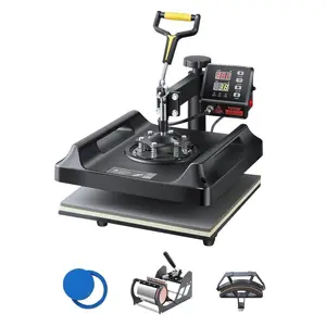 【Summervibes】Heat Press Machine Sublimation Machine 15 x 15 Inch 8 In 1 Heat Press Set Black