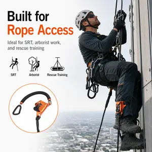 BARHAR Adjustable Knee Ascender Rope Climbing Assist System, 90-100cm, 5kN Heavy Duty Aluminum Ascender, Perfect for Rope Access, Arborist Climbing, Caving, Rescue Operations, Lightweight, Durable, Easy to Use, Professional Grade Climbing Gear