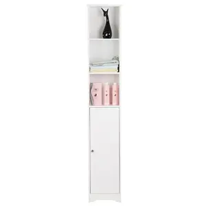 【Summervibes】Ubesgoo  FCH White Bathroom Cabinet: Single Door & Three-Layer Storage