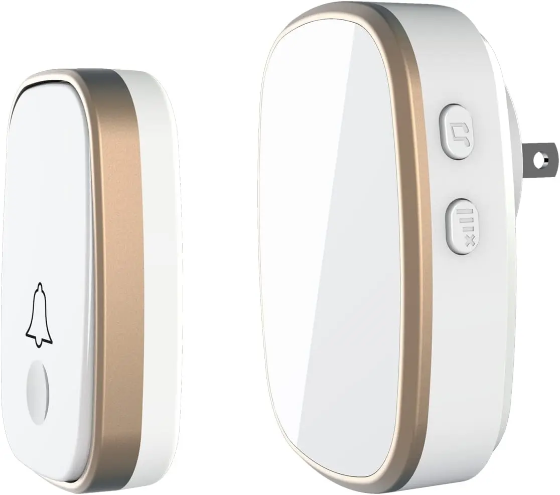 Wireless Doorbell with 1000ft Range, Loud Chime, 5 Volume Levels, Mute Mode and LED Flashing Door Chime